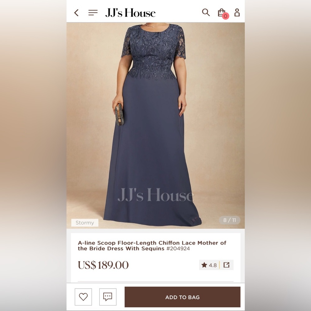 JJ’s House Dark Navy Blue Mother of the bride/groom dress